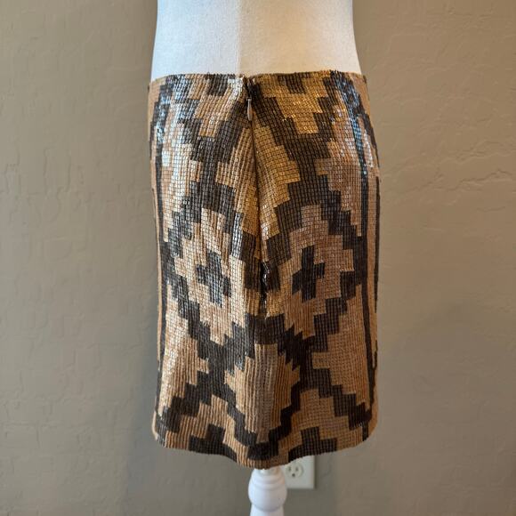 Haute Hippie Taupe Matte Sequin Mini Skirt NWOT Size Small - Picture 7 of 10
